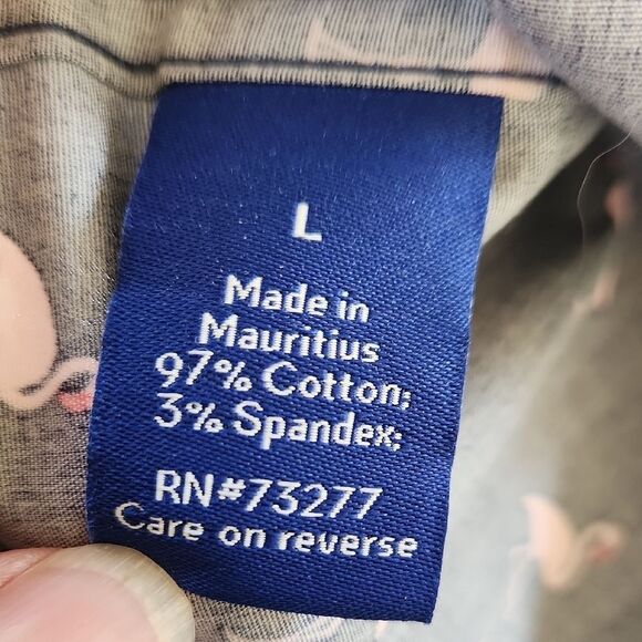 Apt. 9 Blue And Pink FlamingoCasual Button Down Shirt mens Large - Picture 5 of 6